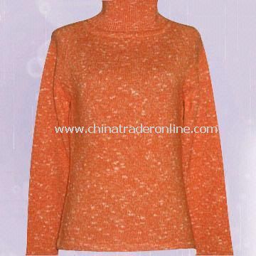 Ladies Sweater Made of 55% Cotton and 45% Acrylic