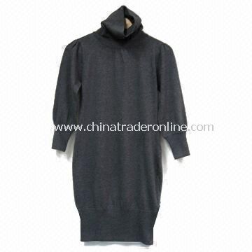 Ladies Knitted Sweater, Made of 50% Cotton, 30% Rayon and 20% Nylon, Long Length Style from China
