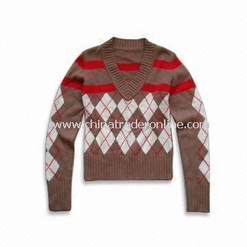 Ladies Sweater, Made of 55% Arcylic and 45% Cotton, Customized Designs are Accepted from China