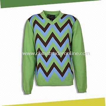 Mens Knitwear Sweater, Made of 100% Cotton from China