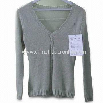 Womens Sweater, Can be Used as Knitwear, Made of 55% Ramie and 45% Cotton from China