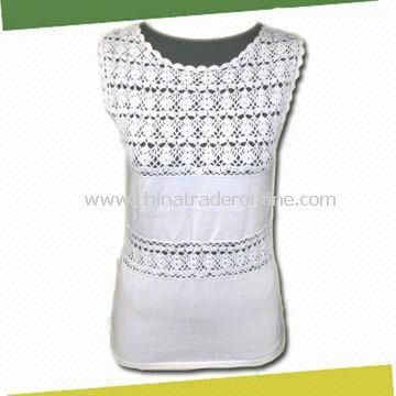 Womens Sweater Tank Top, Made of 100% Cotton, Available in White from China