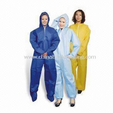 Coveralls, Made of PP, with PE Coating, Various Sizes are Available