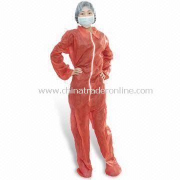 Disposable PE Coated Protective Coveralls, Available with Various Sizes and Colors from China
