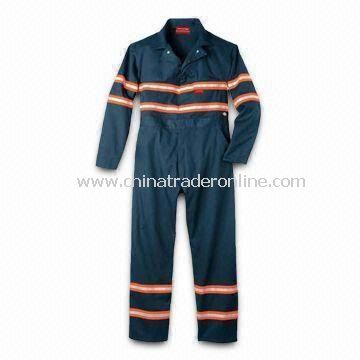 Flame-retardant Coverall with Two Left Back Pockets and Two-way Front Zpper from China