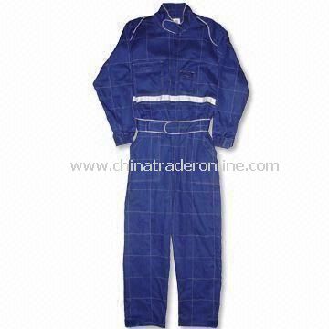 Racing Overall with Adjustable Belt on Waist and Elastic Cuffs