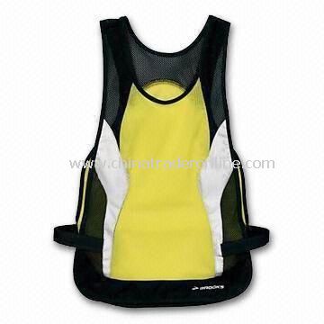 Reflective Safety Vest, Available in Yellow with Black Binding, Made of Knitted or Woven Fabric