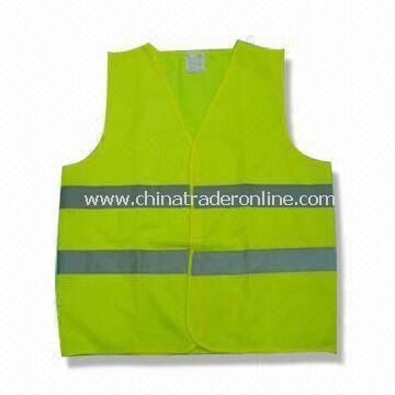 Reflective Safety Vest, Made of 100% Polyester Tricot Fabric