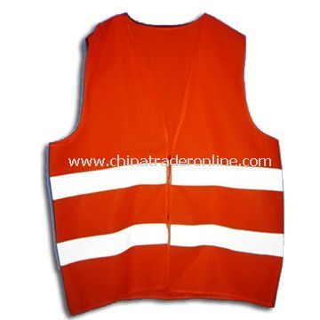 Reflective Safety Vest, Made of Polyester Tricot, Various Colors are Available