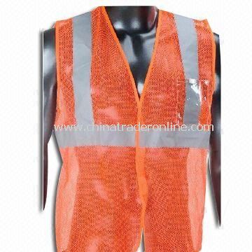 Reflective Safety Vest, Various Sizes are Available, Made of Polyester Tricot from China