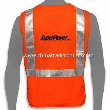 Reflective Safety Vest with Two Horizontal Bands, Available in Various Sizes, Made of Polyester from China