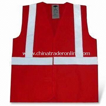 Safety Vest, Made of 100% Polyester, Meets EN471 Standard