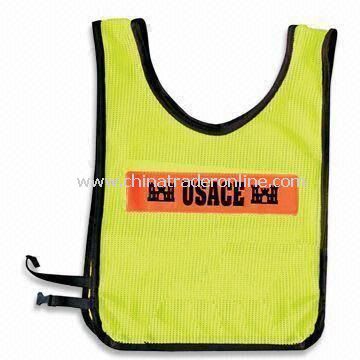 Safety Vest with Velcro Front Fastening and One Vertical Band