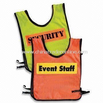 Safety Vests with Velcro Front Fastening, Customized Colors are Accepted from China