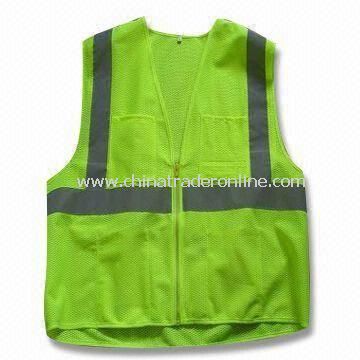 Woven/Knitted Fabric Reflective Safety Vest in S, M, L, XL and XXL Sizes