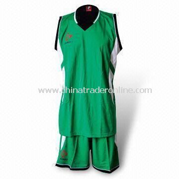 Basketball Jersey Set with T-shirt and Short, Made of 100% Polyester and 140 gsm Mesh