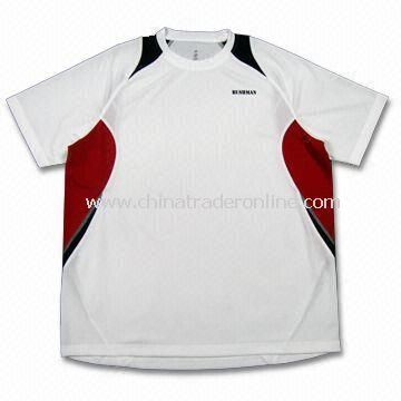 Dry Fit Mens Sports T-shirt, Made of 100% 100% Polyester Honey Comb from China