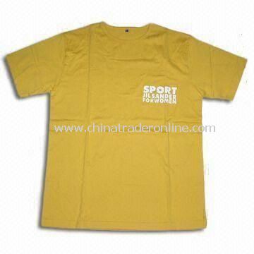 Mens Cotton T-shirt with Screen Printing, Suitable for Sports Events, Various Designs Available