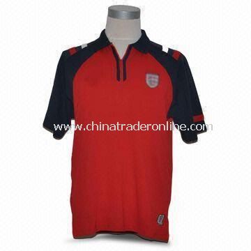 Mens Soccer T-shirt, Made of 100% Polyester, Interlock 145gsm and Quick-dry Active Feature