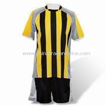 Mens Soccer T-shirt, Made of 100% Polyester, Interlock 150gsm; Qucik-dry Active Feature from China