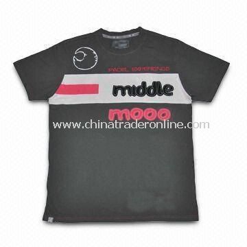 Mens Sports T-shirt, Made of 65% Polyester, 35% Cotton with Embroidery from China
