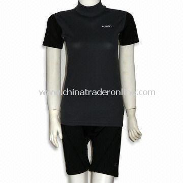 Mock Neck T-shirt with Short Sleeves, Suitable for Women from China