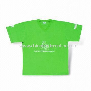 Promotional T-shirt, Customized Designs are Welcome, Screen Printing Logo on Front or Back