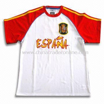 Sports T-Shirt, Made of 100% Polyester, Available in White or Red from China