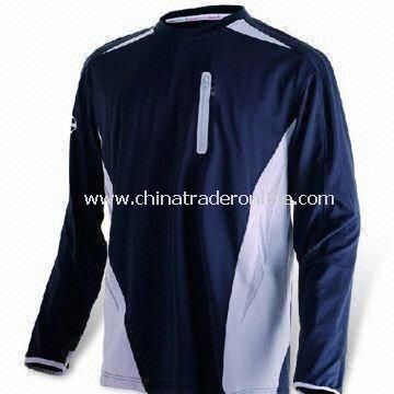 Sports T-shirt with Long Sleeves, Black and White Colors are Available from China