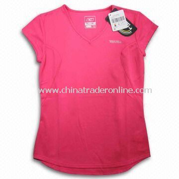 Womens Sports T-Shirt, Made of 100% Polyester, Available in Various Colors