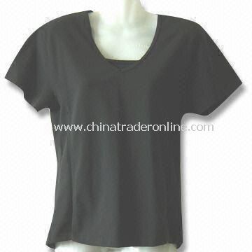 Womens T-shirt with Short Sleeves, Available in Black from China