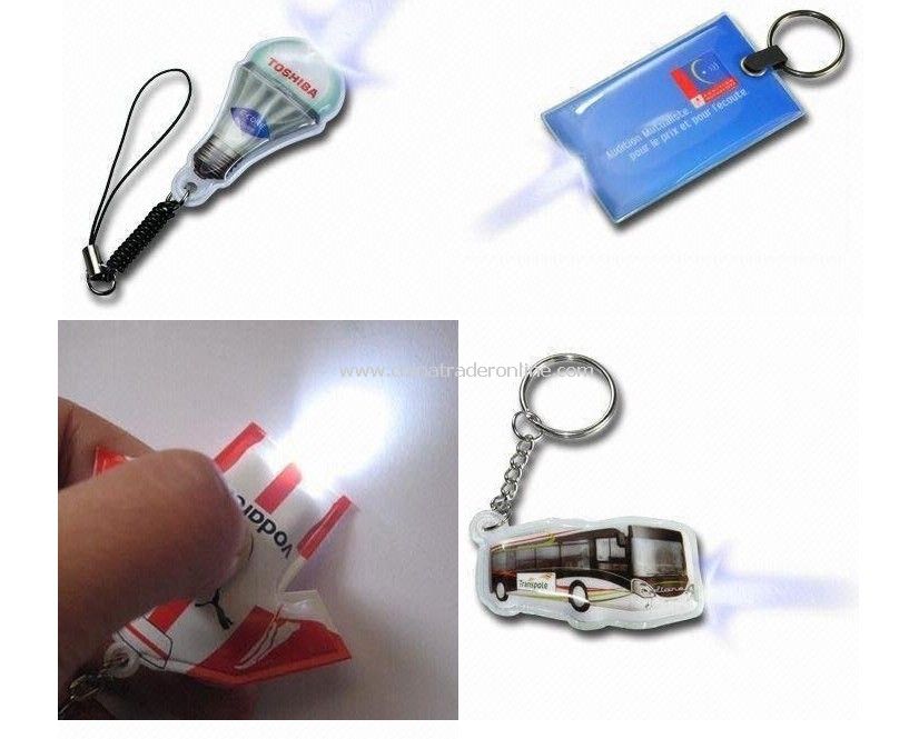 customer design T/T PVC LED KEYCHAIN