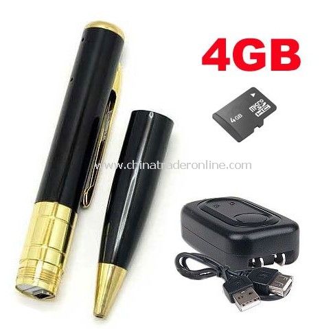 Digital Wireless Video Recorder MINI Pen Camera + 4GB memory card + charger from China