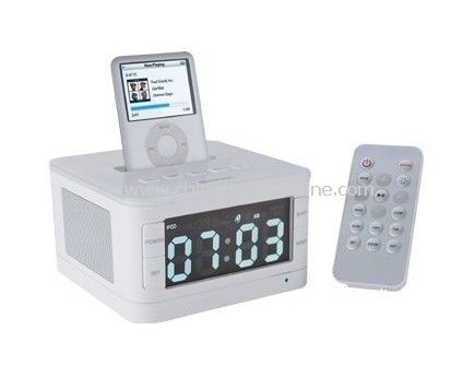 Fashionable alarm clock radio for ipod