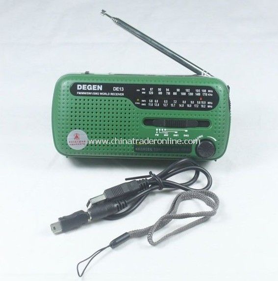 FM AM SW Crank Solar Radio Receiver Crank Dynamo Radio With Mobile Phone Charger Flashlight