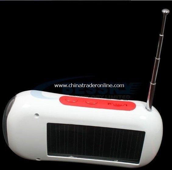 multifunction solar charger+led flashlight+FM radio