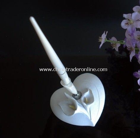 Adeline lily Signature pen wedding/Sign-in pen/Favors wedding ball-point white 5pcs from China