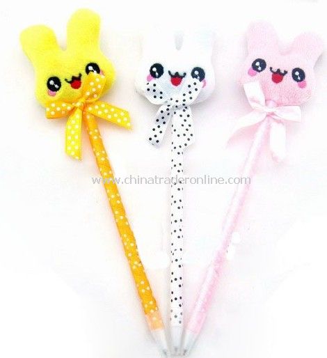 cartoon rabbit plush ball-pen,animal ball-pen,wholesale ball-pen,novelty ball pen