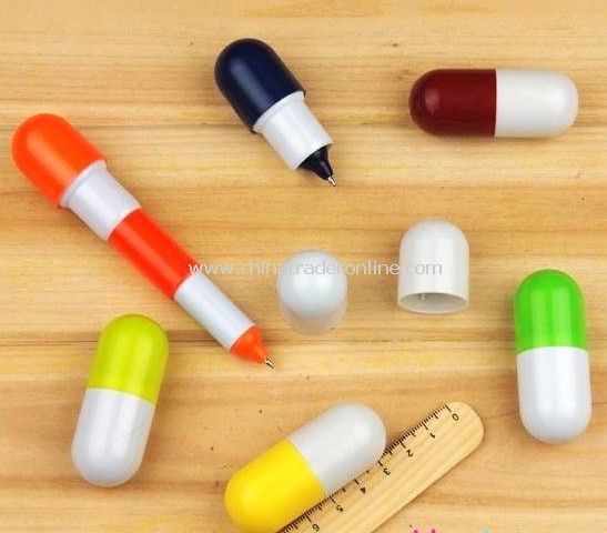 creative capsule pen/ball pen/cute gift/pill pen/capsule pen/novelty pen/20 pcs from China