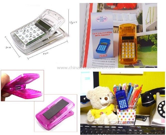 mini portable magnetic paper clip calculator