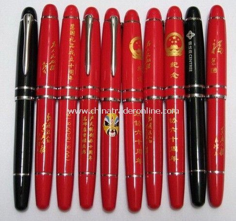 Red Porcelain Logo Pen