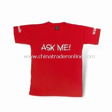 100% Cotton Promotional T-shirt, Screen Printing Logo on Front or Back from China