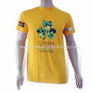 Mens Promotional T-shirt, Made of 100% Cotton with Silkscreen Printing at Sleeve, Front and Back