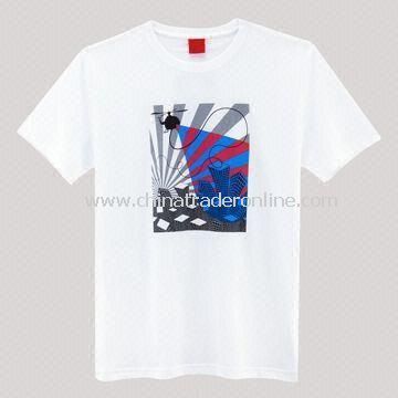 Mens T-shirt, Made of 100% Cotton Material, Suitable for Promotional Purposes