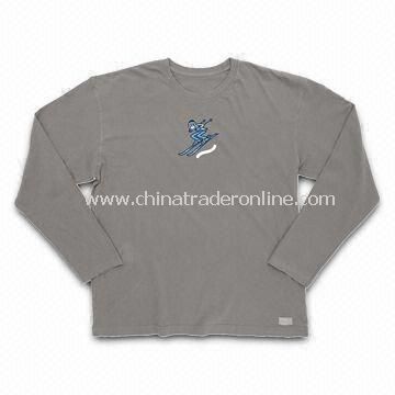 Mens T-shirt with Long Sleeves, Suitable for Promotional Purposes