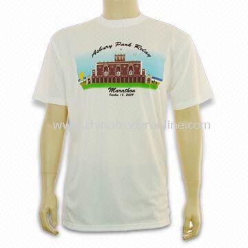 Promotional Dry-fit T-shirt, Made of 100% Polyester, Various Colors are Available from China