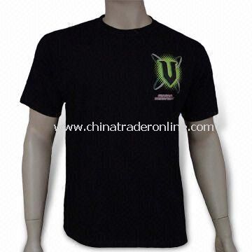 Promotional Mens T-shirt, Made of 100% Cotton, Customized Logos are Welcome from China
