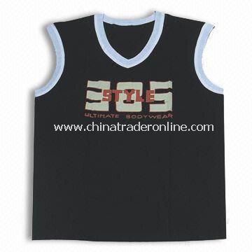 Promotional Sleeveless T-shirt, Customized Designs are Welcome, Made of Cotton