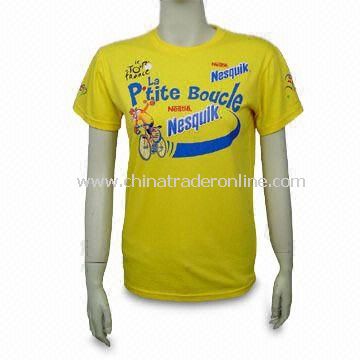 Promotional T-shirt, Made of 100% Cotton and Combed Jersey, Different Sizes are Available