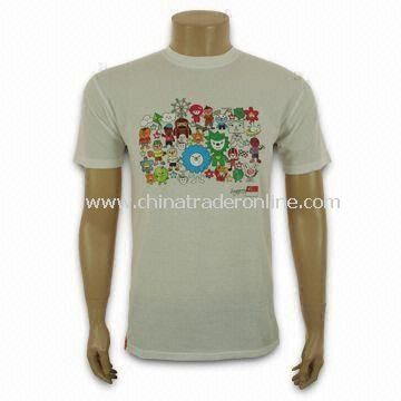 Promotional T-shirt, Made of Cotton Jersey Fabric, Customized Logos Welcomed